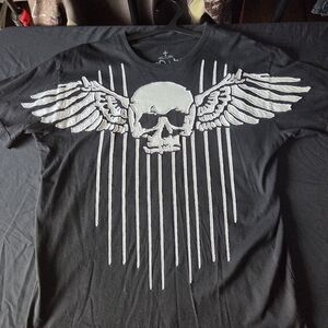 Affliction Black Skull Wing Graphic T-Shirt